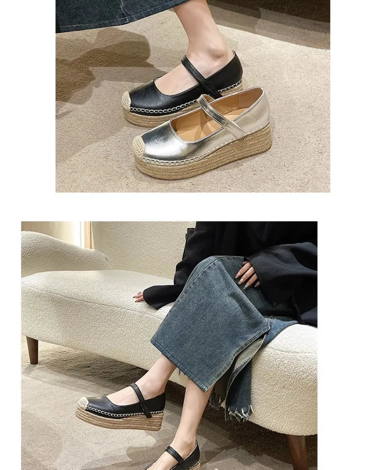 High Heels Women Shoes New Weave Wedges Platform Dress Party Shoes 2025 Spring Women's Rome Sandals Pumps Female Zapatillas