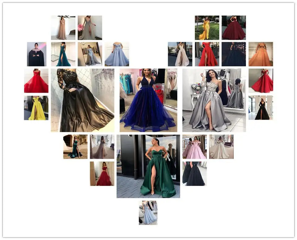 Elegant Women's Evening Dresses Sexy Off Shoulder Side High Slit Princess Prom Gown Formal Beach Party Without Gloves Customized