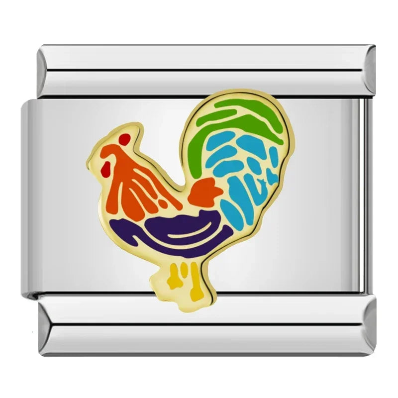 Hapiship Original Daisy Horse Love Butterfly Mom Dog Motorcycle Elephant Charm pentru brățară din oțel inoxidabil pentru fabricarea de bijuterii DJ003