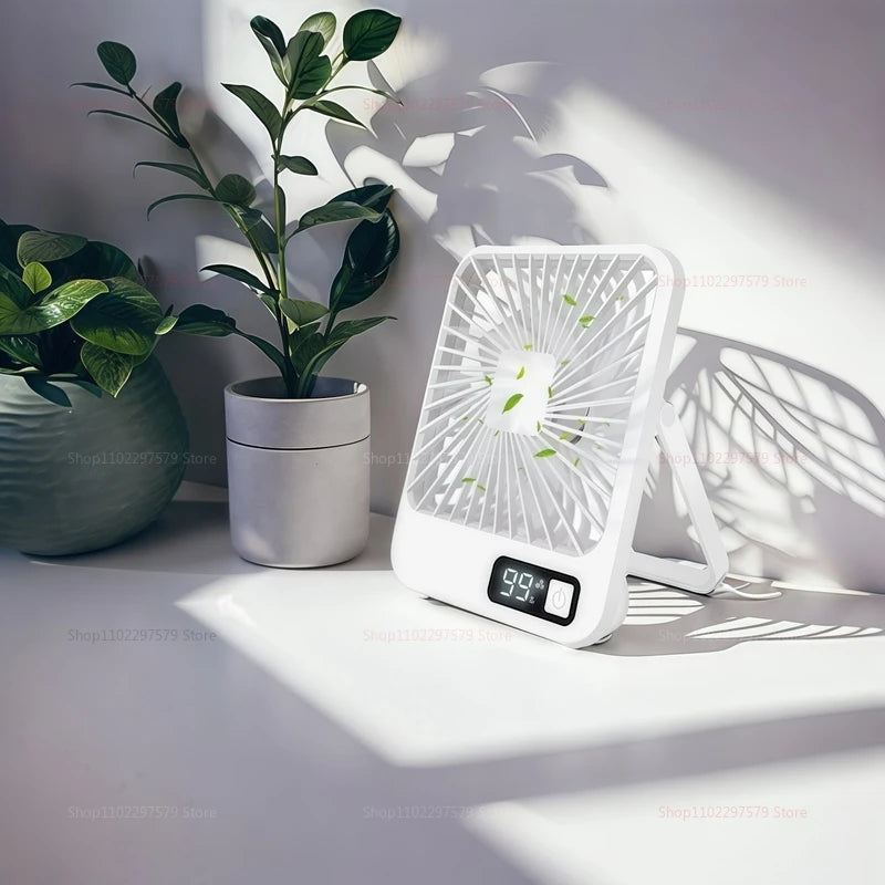 2025 New Small desktop fan USB charging Multi-scene use Car fan Camping fan Home office portable quiet outdoor simple summer fan