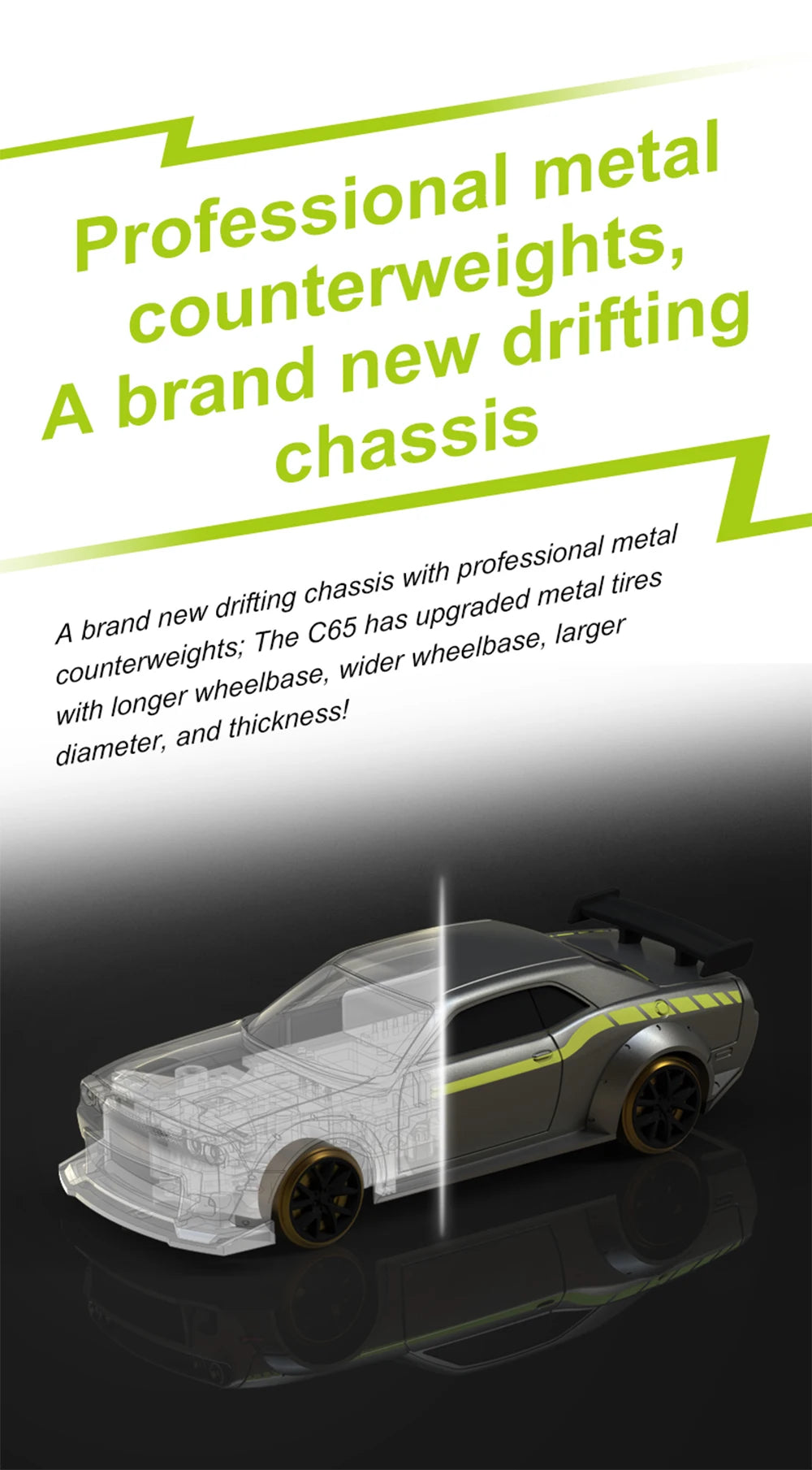 Turbo Racing 1:76 C65 Drift RC Auto Mit Gyro Radio Voll Proportional Fernsteuerung Spielzeug RTR Desktop Spielzeug Für Erwachsene Und Kinder