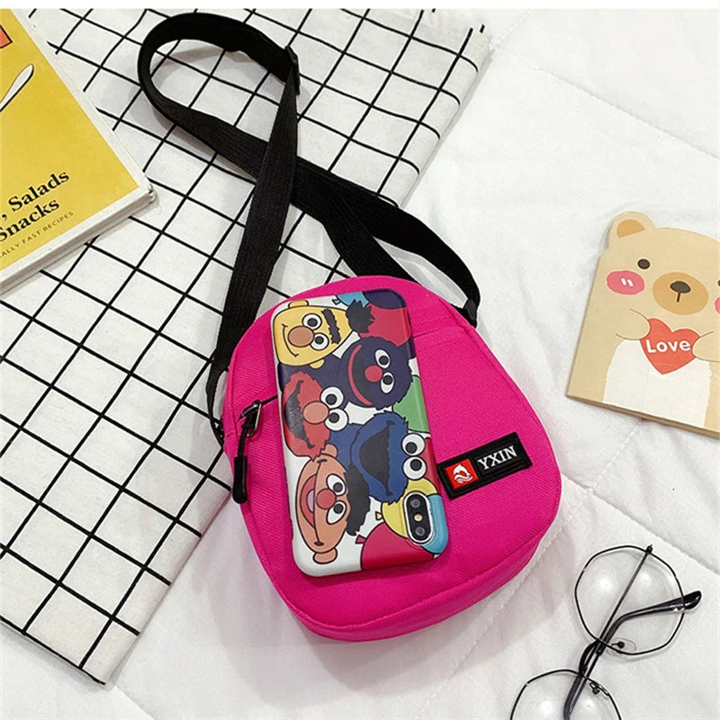 Female Crossbody Bag Ins Fashion Solid Color Zipper Mini Canvas Bag Vertical Square Messenger Waist Bags For Women Сумка Женская