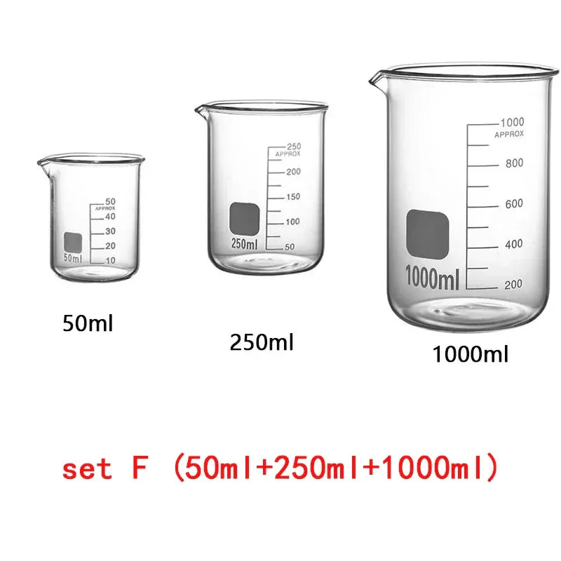 YWDLH 3er Messbecher Hitzebeständig - 250ml 500ml 1000ml - Golden Bridge Store