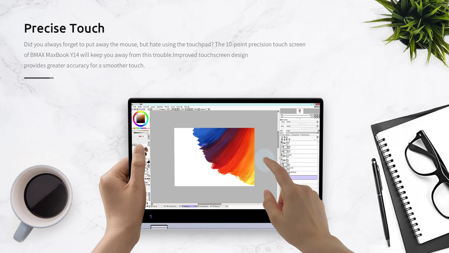 BMAX Y14 Touchscreen - 16GB RAM, Intel N100, 14 Zoll