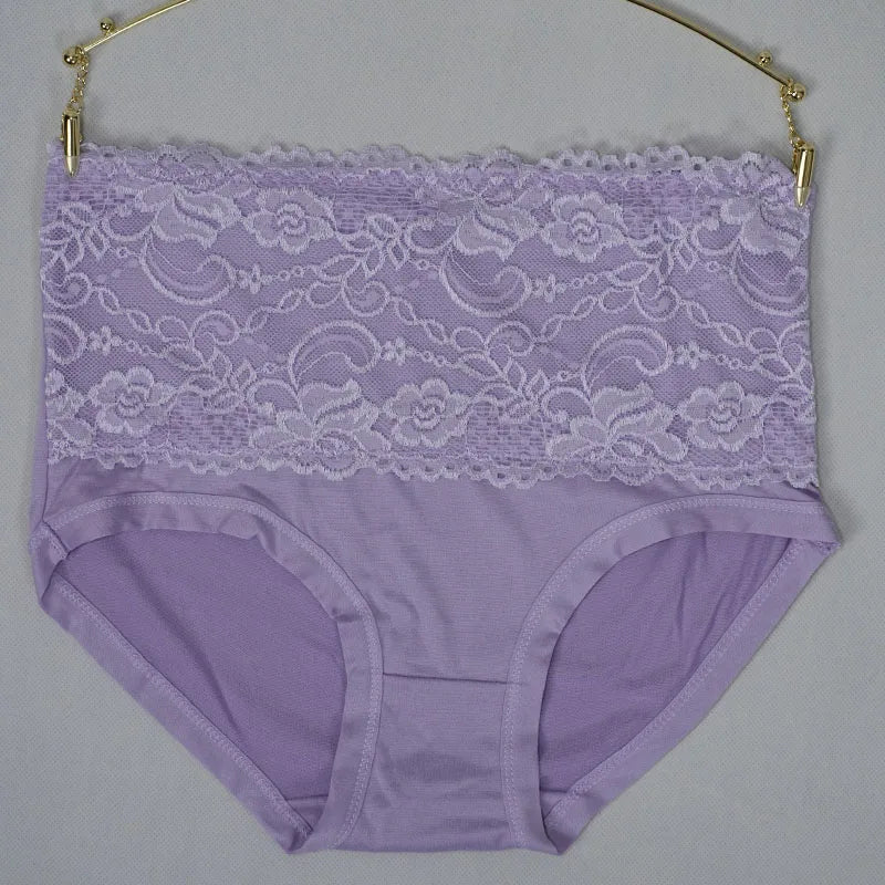 Yueyun NNK826 Dantelă - Set de 4 chiloți din poliester și spandex, talie înaltă