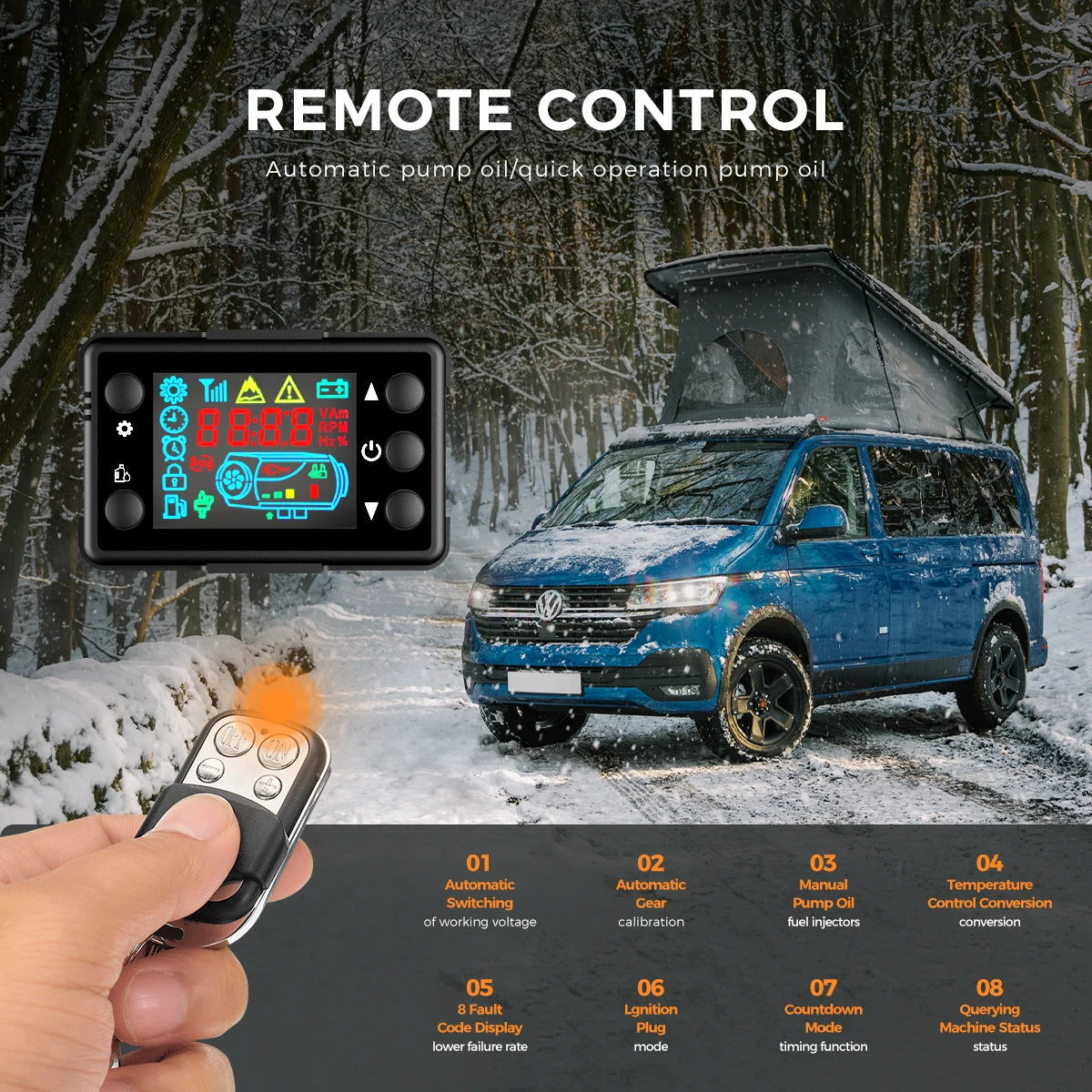 Diesel-Heizung 2025: Sunster 8KW 12V&24V Portable All In One - LCD Monitor Car Parking Air Heater fĂźr Campervan Tent Trucks Collection
