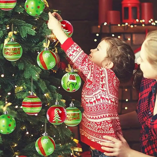 Choice Weihnachtskugeln Glitzer - Inhalt 12 Kugeln, Größe 6 cm, Kunststoff