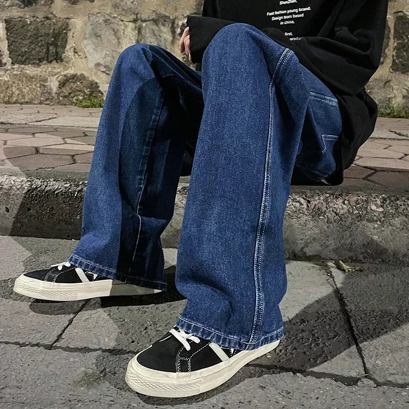 SHAN BAOC Loose Jeans Weit - Elastischer Bund Denims