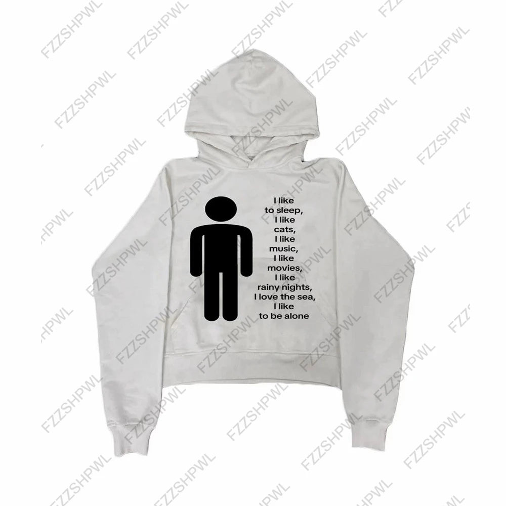 FZZSHPWLCN Harajuku Hoodie HipHop-Aufdruck - Größe XL Slim