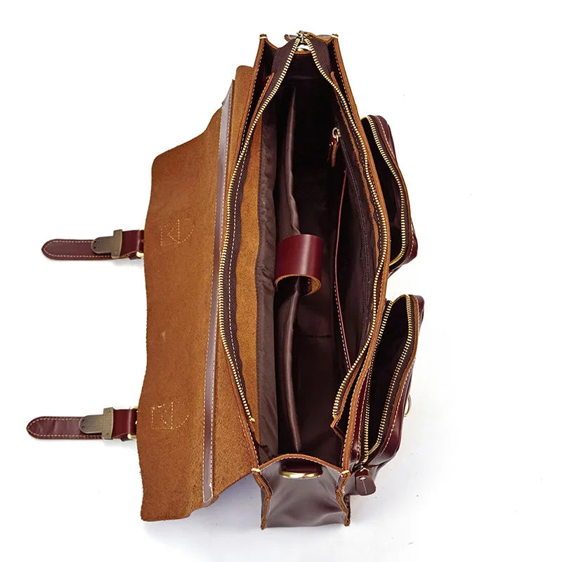 Luufan Aktentasche Rindsleder Business - 16 Zoll, 40x30x10cm