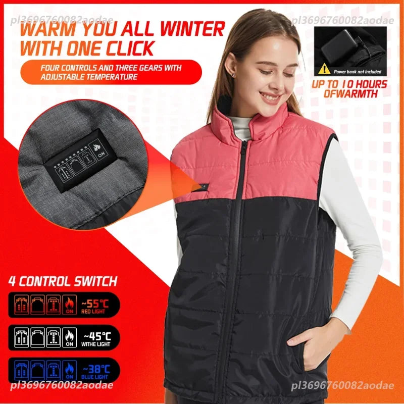 NUOYING Beheizte Weste USB Warmhaltejacke - Kapazität 2600mAh, Leistung 5V 2,0 A, Größe M