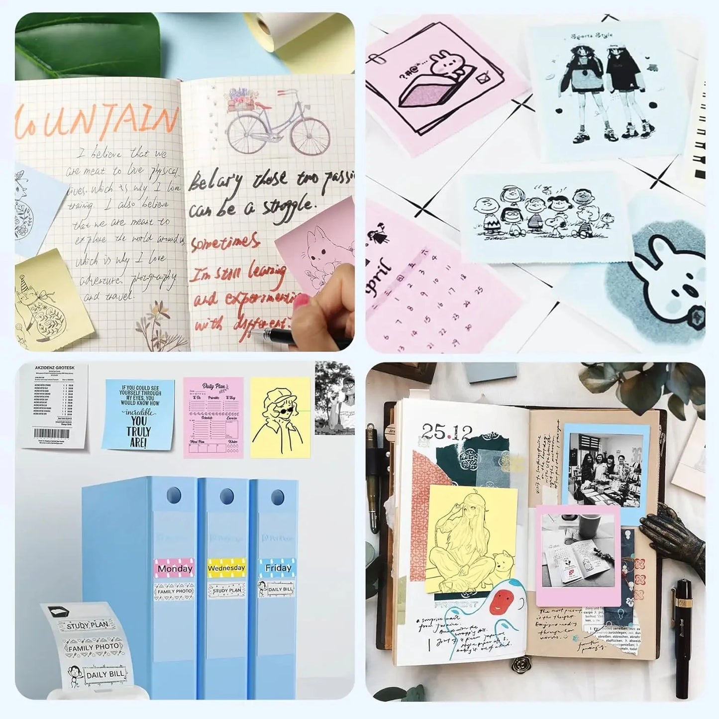 Thermopapier 2025: 3 Rolls of Mini Printer Paper Thermal Paper Printable Stickers for Pocket Thermal Printers Collection