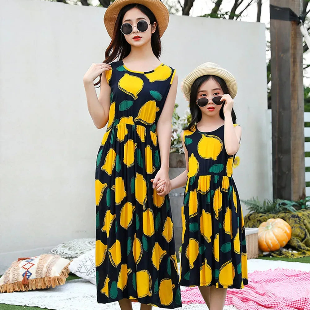 Spring Family Matching Outfits Mother Daughter Dress Women Girl Casual Autumn Costume Mom Baby Kids Rompers Parent-child Clothes - Golden Bridge Store