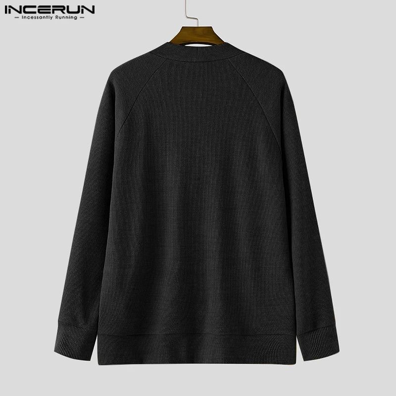 INCERUN Männer Strickjacke V-Ausschnitt - S-5XL Polyester