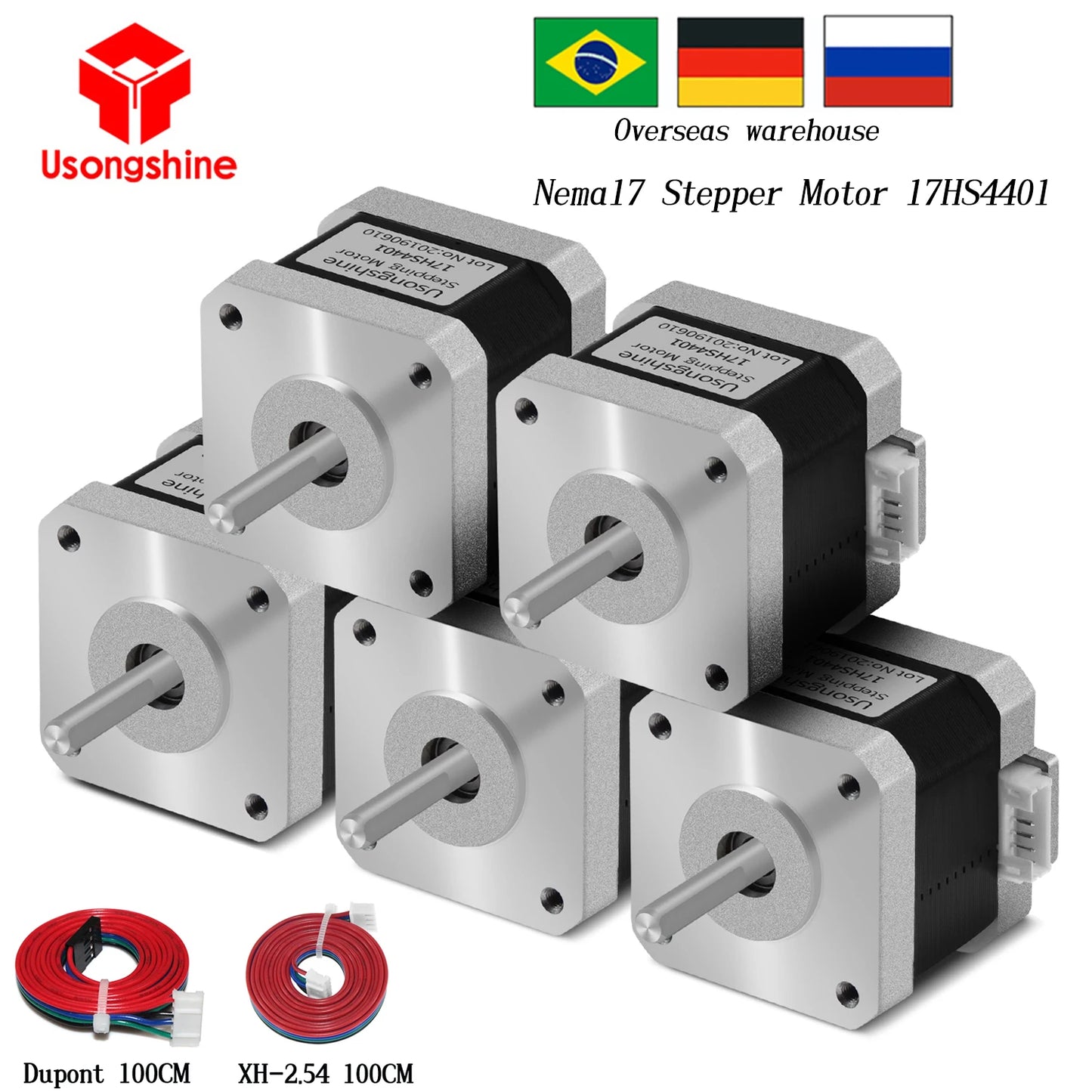 5Pcs Usongshine Nema17 Stepper Motor 17HS4401