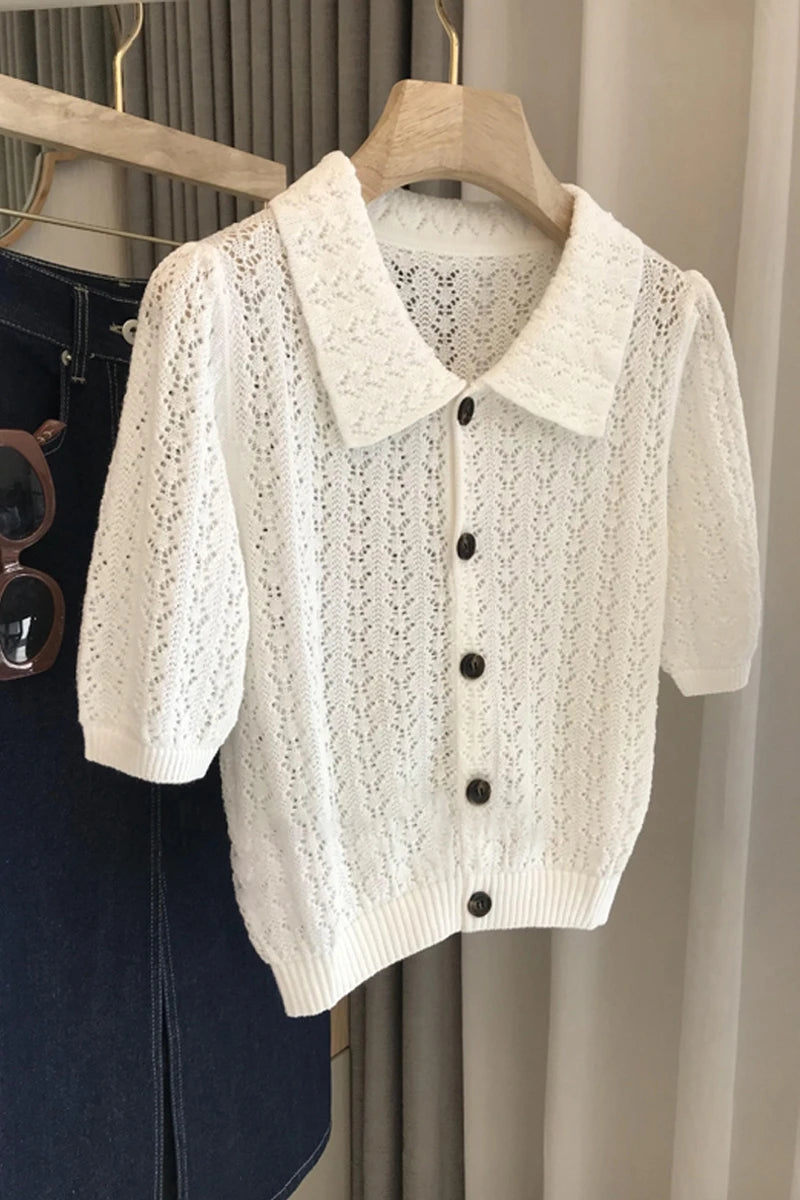 Cardigan Goghvinci cu model ajurat pentru femei - Mărime M, Greutate medie a materialului