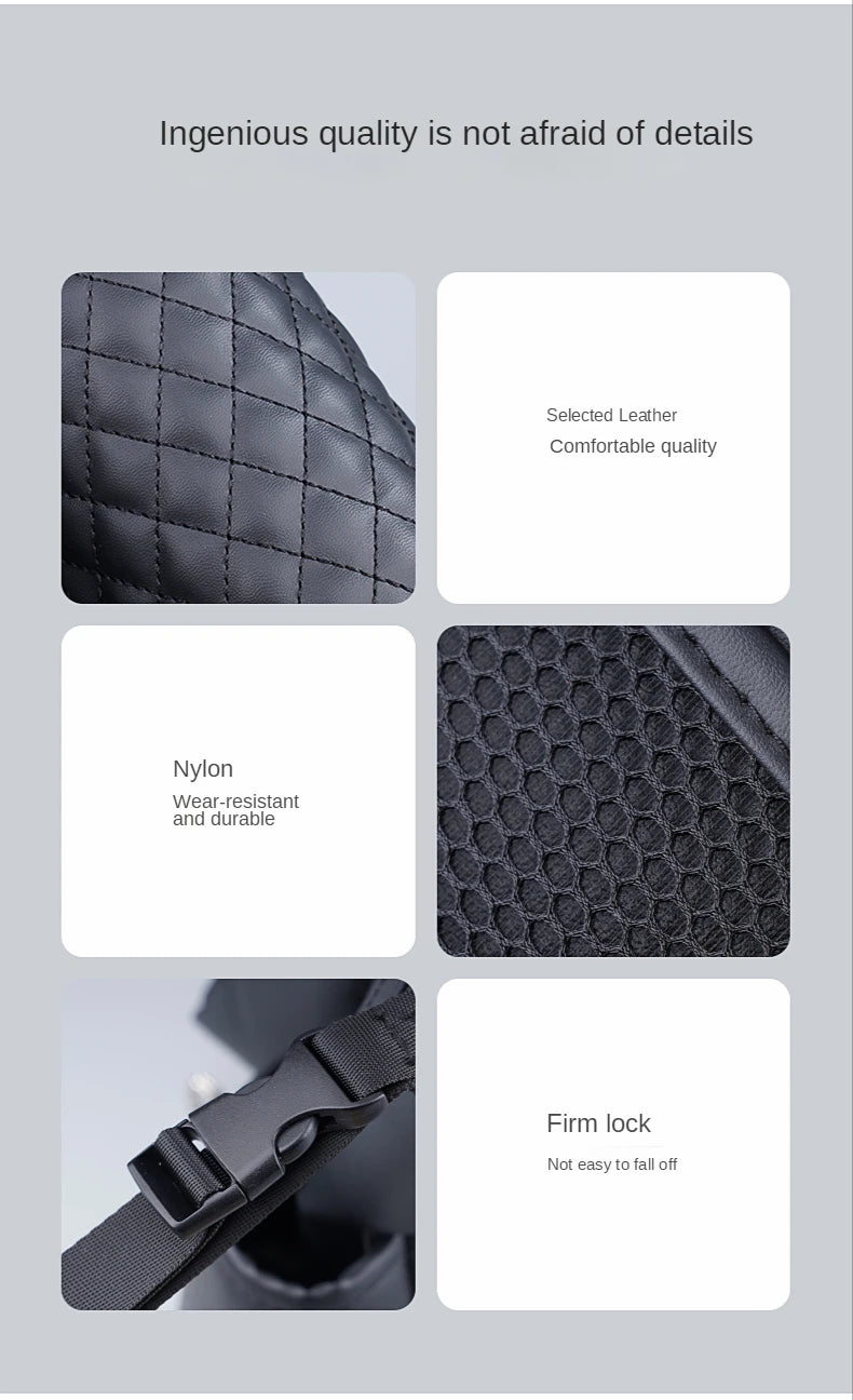 Geantă de depozitare din piele pentru scaunul auto, suport pentru geantă de mână auto de lux între scaune, buzunare pentru pahar de apă, depozitare și ordonare