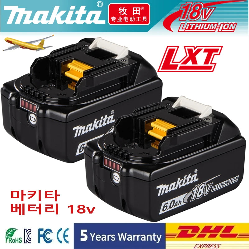 Makita Genuine 18V Battery 6Ah Rechargeable Power Tools Battery 18V makita with LED Li-ion Replacement LXT BL1860B BL1860 BL1850