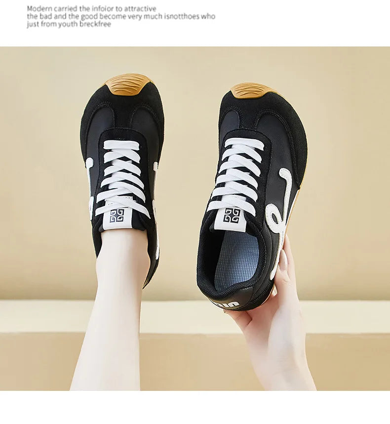 New Fashion Women's Shoes 2025 Spring Autumn Platforms Sneakers Comfortable Flat Shoes Lace-up Non Slip Casual Vulcanized Shoes