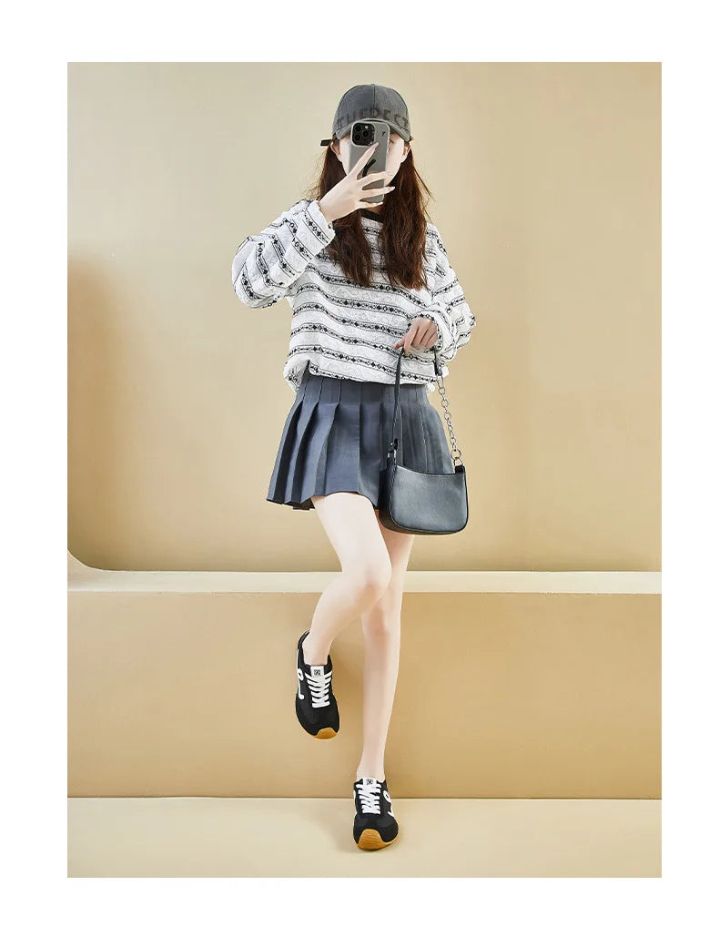 New Fashion Women's Shoes 2025 Spring Autumn Platforms Sneakers Comfortable Flat Shoes Lace-up Non Slip Casual Vulcanized Shoes