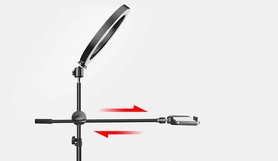Photography Led Video Ring Light Circle Fill Lighting Camera Photo Studio Phone Selfie Lamp With Tripod Stand Boom Arm Youtube