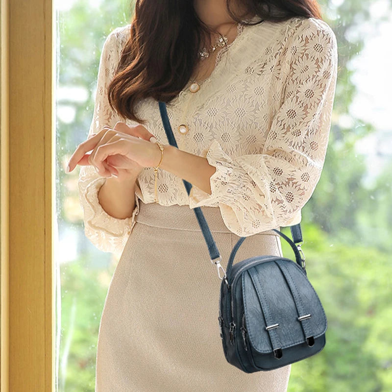 Fashion Multilayer Crossbody Bags For Women 2024 Luxury Designer Brand Leather Shoulder Messenger Bag Ladies Purses and Handbags