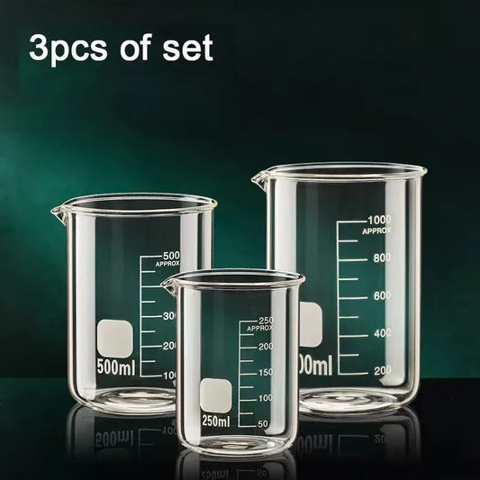 YWDLH 3er Messbecher Hitzebeständig - 250ml 500ml 1000ml - Golden Bridge Store