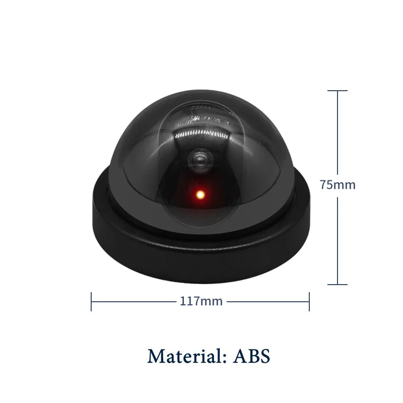 Attrappe-Kamera 2025: Creative Black Plastic Dome CCTV - Flashing LED Fake Camera AA Battery Collection
