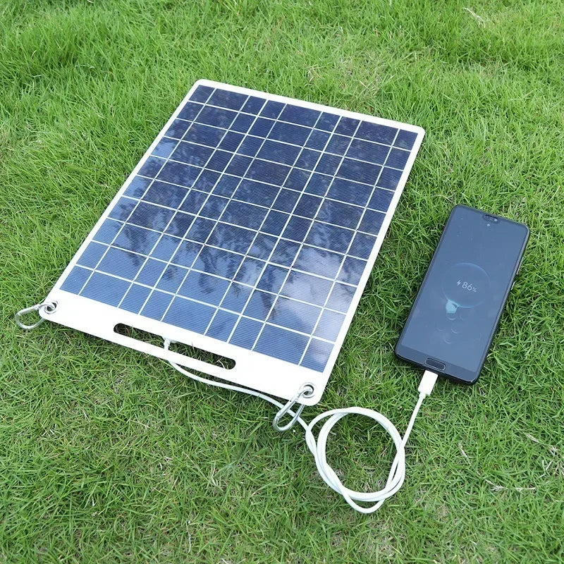 5V Solarplatte - Wasserdichtes Solarmodul mit Dual-USB-Anschluss für Outdoor-Camping