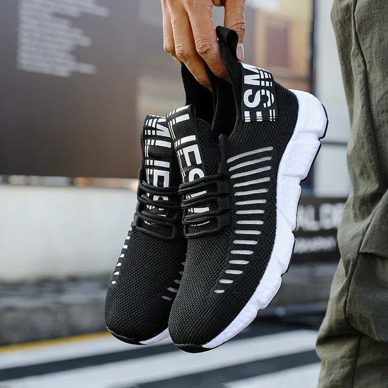 Sneakers Men's Shoes Are Lightweight Simple Fashionable Casual Outdoor Breathable Mesh Soft Soled Running Tenis Masculino Shoes - Golden Bridge Store