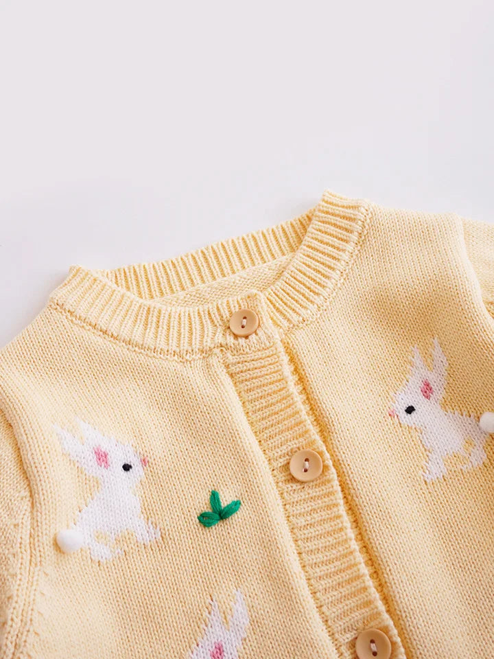 Deer jonmi Gestrickter Pilz-Pullover - Baumwolle Vollärmel