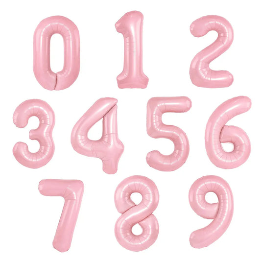 PartiesTour 32Inch Zahlenballon Rosa - Folie 81cm Groß