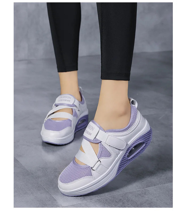 Women's Shoes 2022 Fashion Breathable Wedge Air Sneakers Lightweight Platform Sport Shoes Summer Woman Vulcanize Shoes