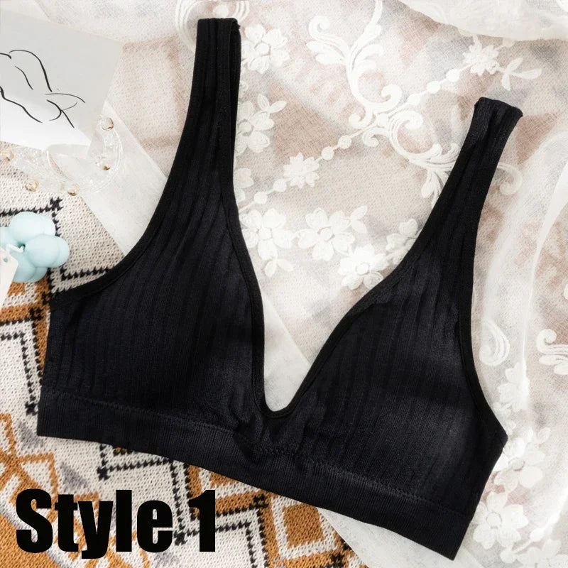 Women Seamless Sports Crop Top elegant Bra Female Tube Tops Deep V elegant Women's Underwear Bralette Sleeveless Camis Bandeau Top