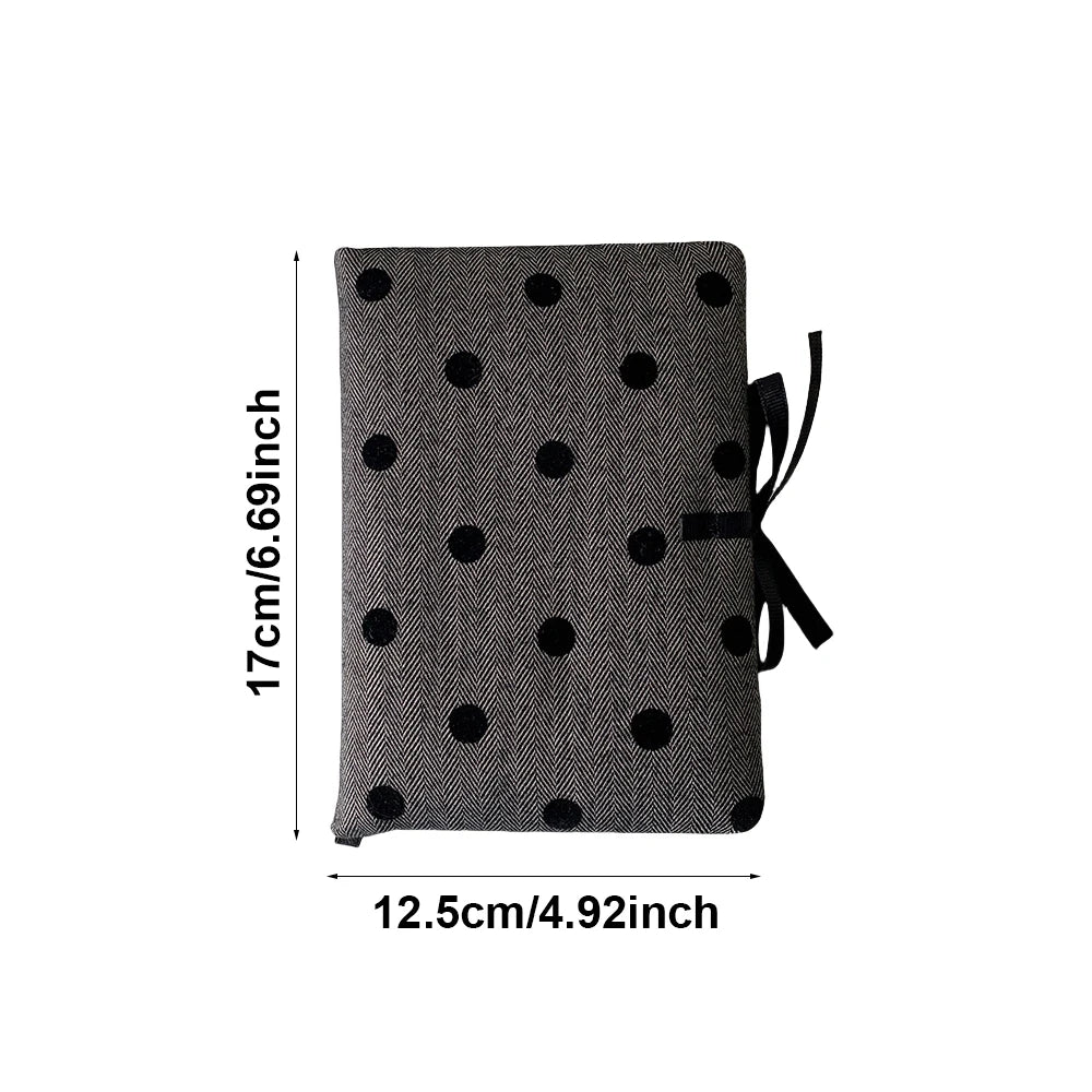 Ins Style Soft Cover Notebook Black Polka Dot Soft Foam Notebook Minimalist Handbook Journal Book Lanyard Notebook