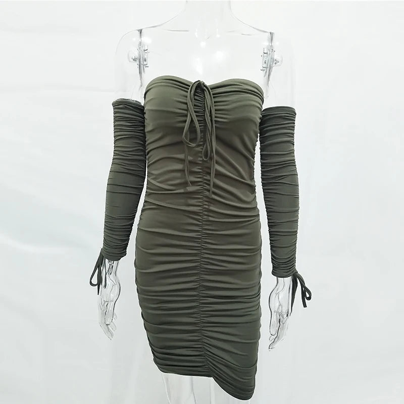 Arctic Cat Bodycon Off-Shoulder - Viskose, Elastisch, Lang