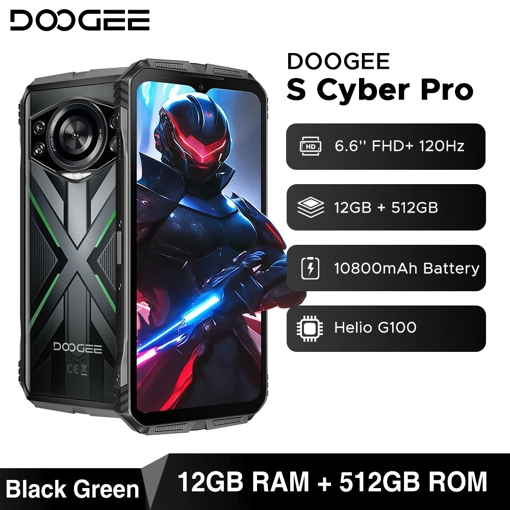 Doogee S Cyber Pro Robustes - 10800 mAh, 33W, 6.6 Zoll