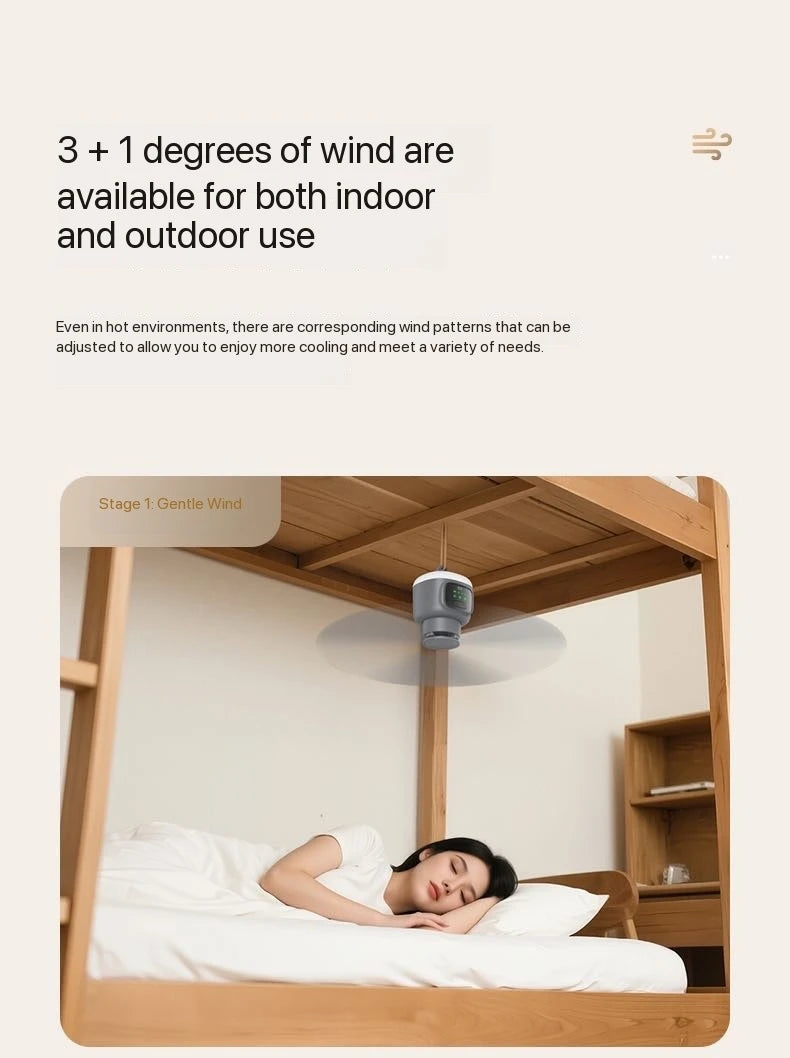 New Remote Control Mini Ceiling Fan USB Wireless Cooling Fan 12000mAh Portable LED Night Light Camping Fan with USB Ceiling Fan