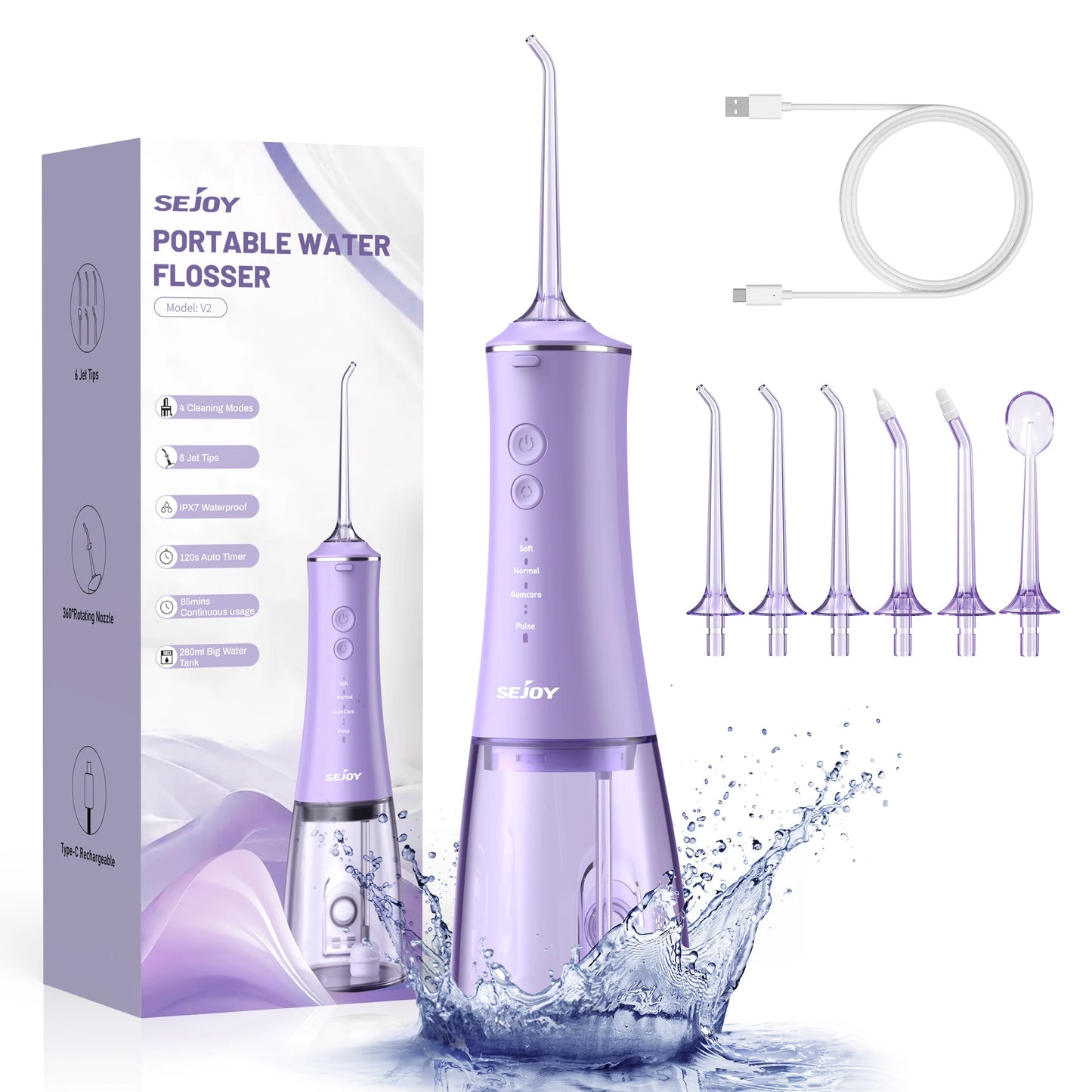 Munddusche 2025: Sejoy Dental Munddusche Wasserflosser - Zahnreiniger mit 4 Düsen und 4 Modi für professionelle Zahnpflege