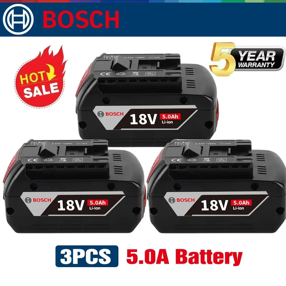 Original Bosch Professional Lithium Battery 18V 6.0AH for Bosch BAT609 BAT609G BAT618 BAT618G Rechargeable Power Tool Battery