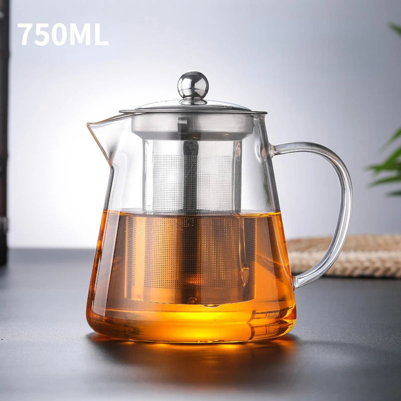 JUNBOPRO Teekanne Hitzebeständig - 850ml Borosilikat Glas
