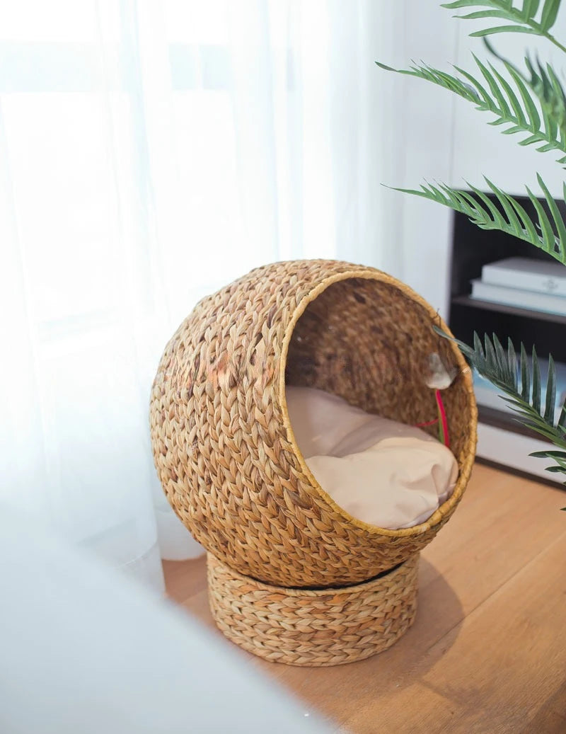 Cat bed cat tree delivery room cat hammock woven caget villa summer rattan house pet nest climbing frame nest