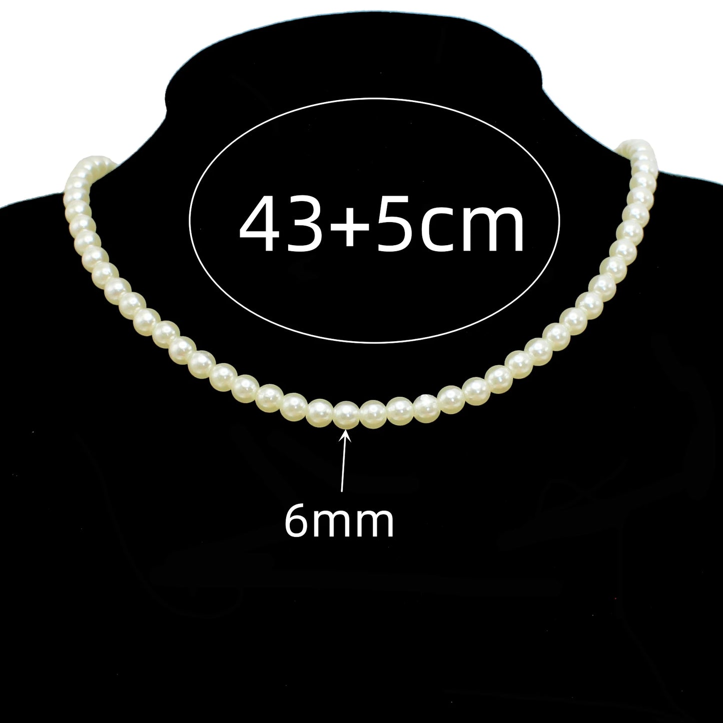 DAIZHEMEI GIFT Perlenkette Mit Anhänger - 42 5cm Beige