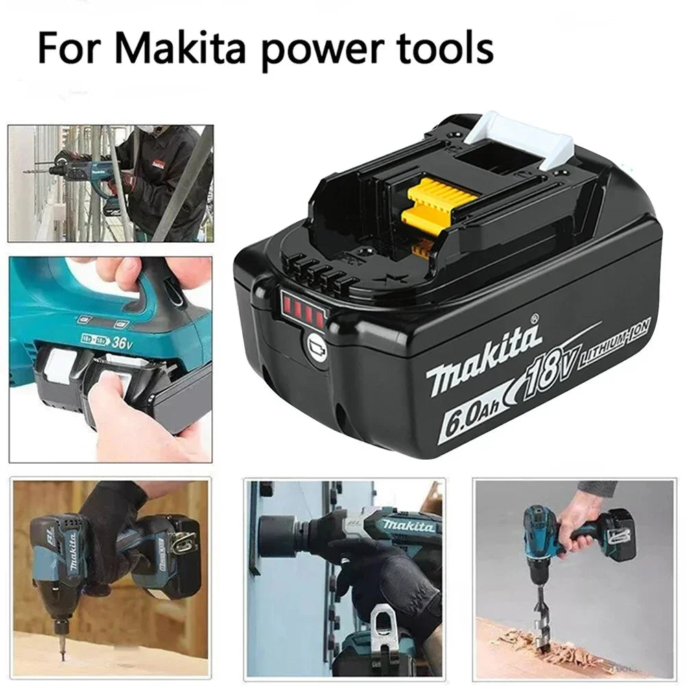 Batería Makita genuina de 18V, batería de herramientas eléctricas recargable de 6Ah, 18V makita con reemplazo de iones de litio