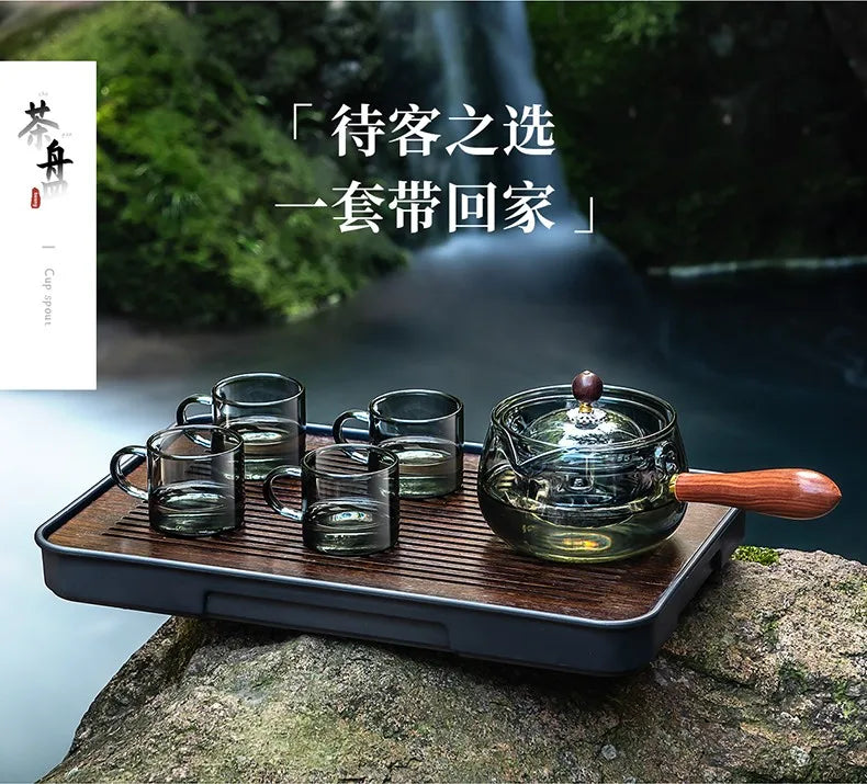 Glas-Teekanne 2025: Heat-Resistant Rotating-Leisure - Tea Set Collection