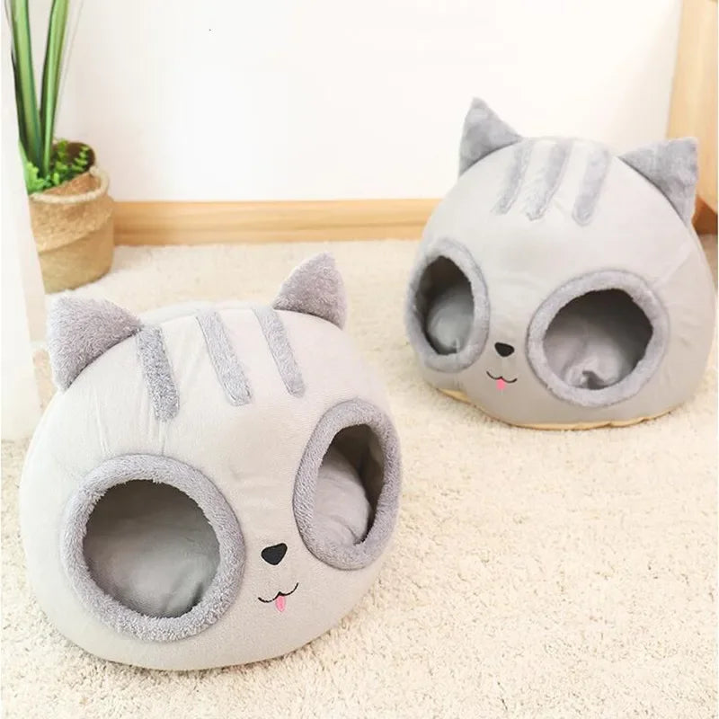 Pet House for Small Dog Removable Cat Bed House Semi-Enclosed Pet Dog Cat Nest Winter Warm Soft Pet Cave Kennel Deep Sleep Pad