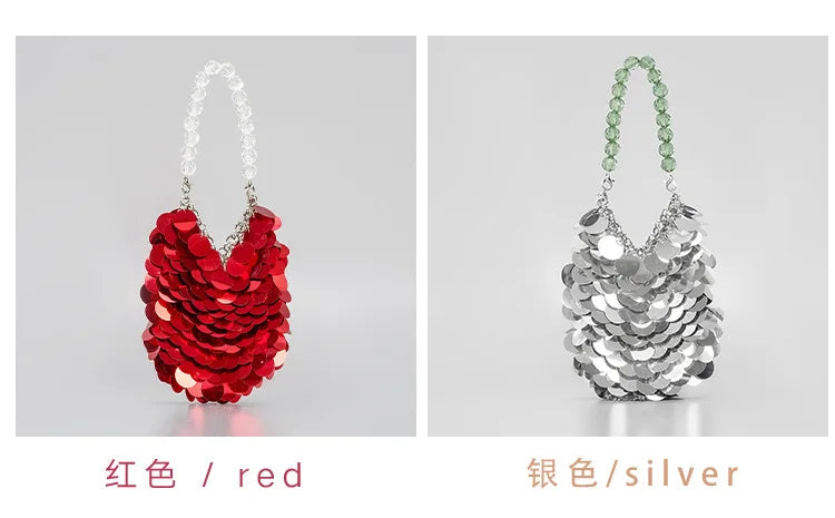 Fashion Sequins Crossbody Bag for Women Designer Metallic Women Handbags Shinny Party Shoulder Bags Luxury Evening Clucth Purses