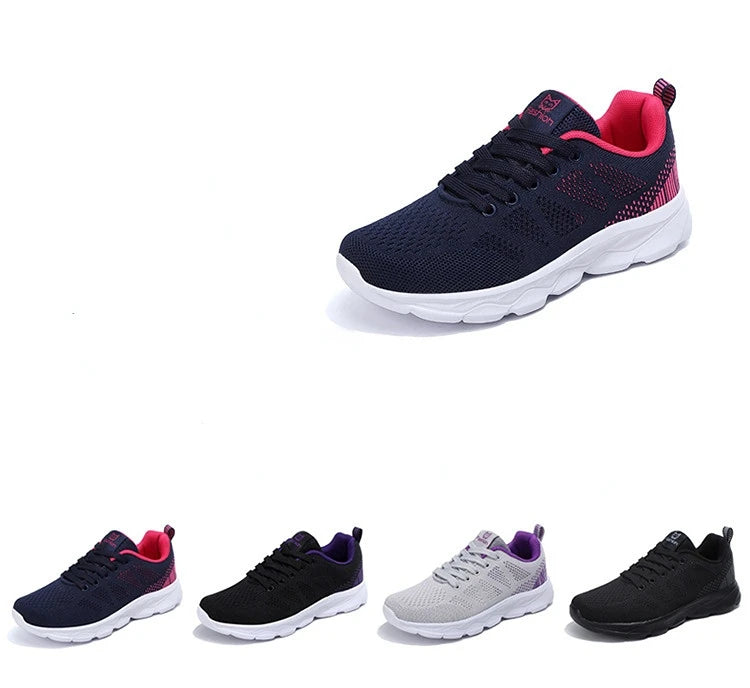 Hot Sneakers Shoes for Women Soft Flat Casual Shoes 2025 Spring Summer Light Breathable Mesh Sneakers Walking New Ladies Shoes