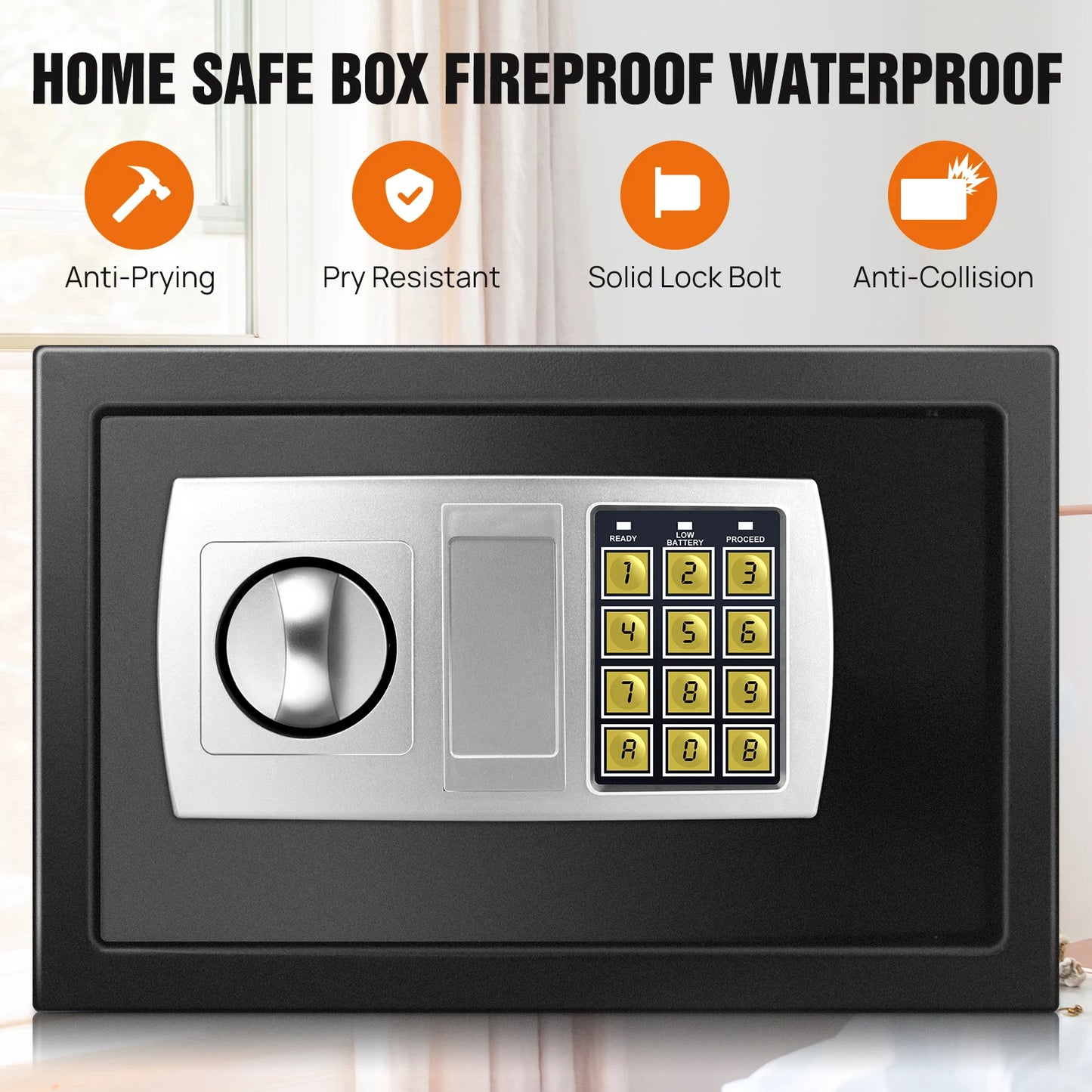 DayPlus 16L Digitaler Stahl-Safe - Elektronische Sicherheitsbox für Büro und Zuhause
