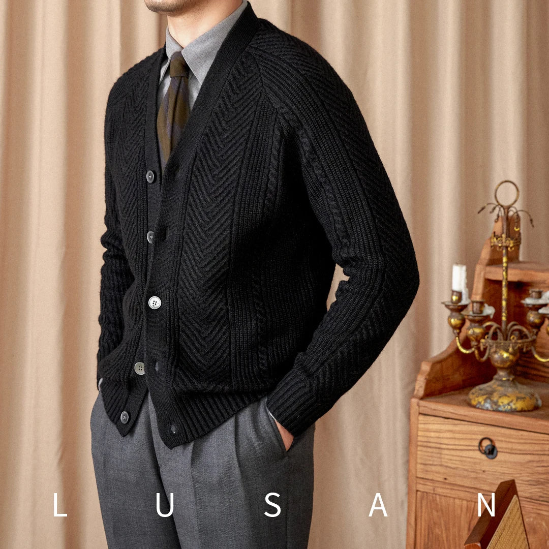 Heritage Vintage Wollcardigan V-Ausschnitt - Slim, Warm LXL